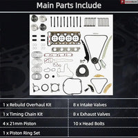 EA888 Gen2 2.0T Overhaul Kit 06H107065AM 21mm Piston Timing Chain Audi A3 TT VW GTI Tiguan