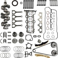 1.6 G4FD Engine Overhaul Rebuild Kit w/Head Gasket Set Timing Chain Kit Crankshaft Pistons Connecting Rod Fit For Hyundai Accent Veloster For Kia Soul Rio 1.6L 2012-2017 23510-2B000 20910-2BB03