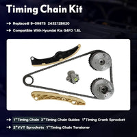 1.6 G4FD Engine Overhaul Rebuild Kit w/Head Gasket Set Timing Chain Kit Crankshaft Pistons Connecting Rod Fit For Hyundai Accent Veloster For Kia Soul Rio 1.6L 2012-2017 23510-2B000 20910-2BB03