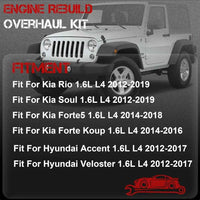 G4FD 1.6 Engine Rebuild Overhaul Kit For Hyundai Kia 12-19