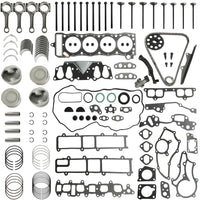 22R/22RE/22REC overhaul kit: con-rods, bearings, pistons, valves, timing chain & head gasket. Fits Toyota 4Runner Pickup Celica 2.4L 1985‑1995.