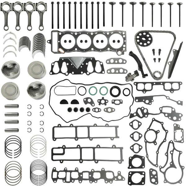 22R/22RE/22REC overhaul kit: con-rods, bearings, pistons, valves, timing chain & head gasket. Fits Toyota 4Runner Pickup Celica 2.4L 1985‑1995.