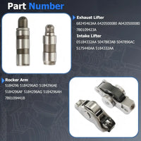 24Pcs Intake & Exhaust Lifters With Rocker Arms Fit For Chrysler Pacifica Dodge Durango Jeep Wrangler Grand Cherokee Ram ProMaster 1500 3.6L 2016-2024 5047896AD 5047979AA 05184296AH 68245463AA