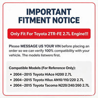 2TR-FE 2.7L gasoline long block engine assembly compatible with Toyota Tacoma, Hilux, HiAce 2004-2015
