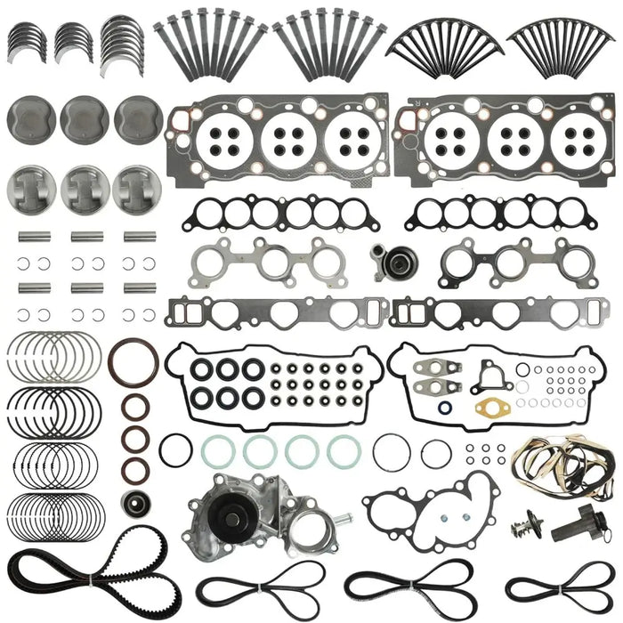 3.4L 5VZFE Engine Overhaul Rebuild Kit w/Timing Belt Kit Water Pump Head Gsket Bolts Set Piston & Bearing Fit for Toyota 4Runner Tacoma Tundra 1995-2004,HS9227PT-1,ES72168,13503-62040,13505-62070