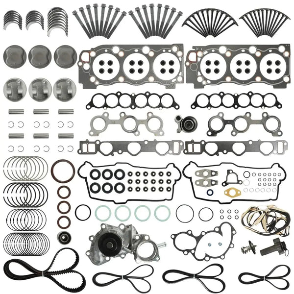 3.4L 5VZFE Engine Overhaul Rebuild Kit w/Timing Belt Kit Water Pump Head Gsket Bolts Set Piston & Bearing Fit for Toyota 4Runner Tacoma Tundra 1995-2004,HS9227PT-1,ES72168,13503-62040,13505-62070