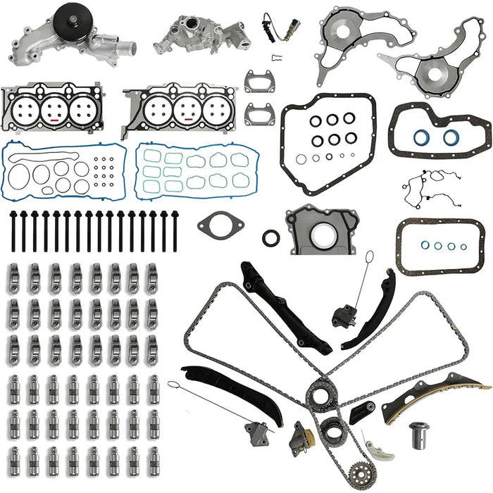 3.6 Pentastar Engine Rebuilt Kit with Timing Chain Set & Oil/Water Pump 2011-2016 | Fit For Chrysler 200 300 Dodge Challenger Ram 1500 Jeep Grand Cherokee 3.6L Replace#HS26541PT CS26541