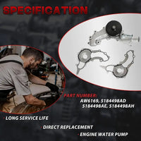 3.6 Pentastar Engine Rebuilt Kit with Timing Chain Set & Oil/Water Pump 2011-2016 | Fit For Chrysler 200 300 Dodge Challenger Ram 1500 Jeep Grand Cherokee 3.6L Replace#HS26541PT CS26541