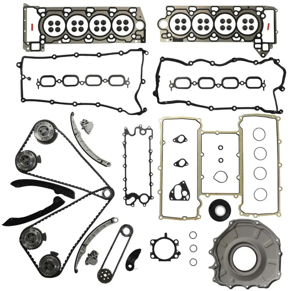 508PS AJ133 5.0L Engine Overhaul Rebuild Kit Head Gasket Set Timing Chain Kit & VVT Fit for Land Rover Range Rover Jaguar F-Pace XK/XKR/XKR-S Xeyo 2014-2020 LR032048 LR072638 LR078819