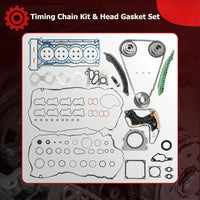 Engine Timing Chain Kit w/Camshaft VVT Sprockets & Head Gasket Set Fit For Mercedes-Benz M271 W204 C180 C200 C250 E200 E250 SLK200 SLK250 1.8L 2009-2016 2710501500 2710161520 0009931078