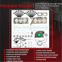 3.6L V6 Engine Head Gasket Set w/Head Bolts 4893468AD 68284904AA | Fit For Jeep Grand Cherokee Dodge Durango Chrysler Pacifica Ram 1500 2016-2020