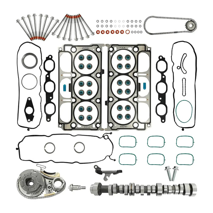 4.3 NON AFM DOD Camshaft Kit Timing Chain Kit with Head Gasket Set Compatible with 2014-2021 Chevy/Chevrolet Silverado 1500 GMC Sierra 1500 4.3L V6 Engine 12633773 12632968 SKES0581