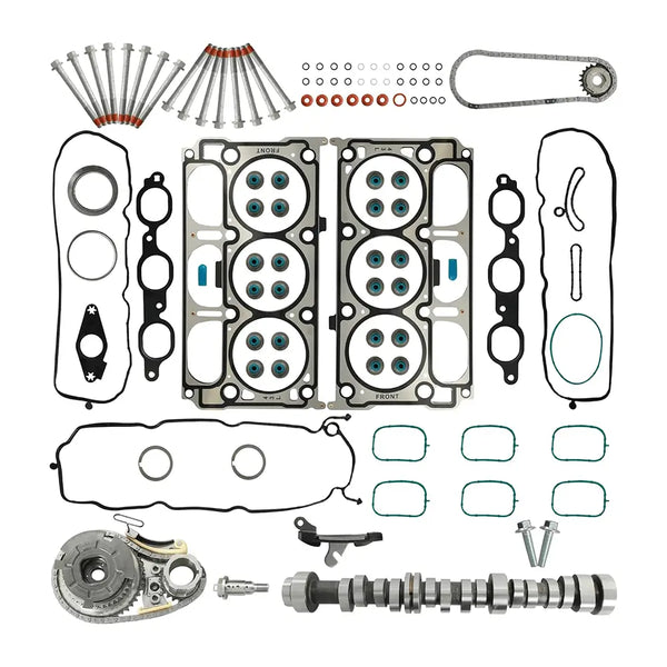 4.3 NON AFM DOD Camshaft Kit Timing Chain Kit with Head Gasket Set Compatible with 2014-2021 Chevy/Chevrolet Silverado 1500 GMC Sierra 1500 4.3L V6 Engine 12633773 12632968 SKES0581