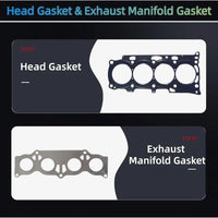 2AZFE Engine Overhaul Kit w/2Pcs Camshafts Timing Chain Kit Water/Oil Pump & Head Gasket Set Valves Fit For Toyota Camry/Highlander/RAV4/Solara 2001-2006 (OE:13502-0H030 13050-0H030)