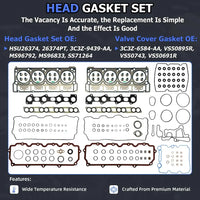 6.0 Head Gasket Set (18mm) MLS W/Head Bolts HSU26374 26374PT ES72229 | Fit For Ford F250 F350 F450 F550 E350 E450 Super Duty E350 Club Wagon Excursion 6.0L Powerstroke Diesel Turbo 2004-2010