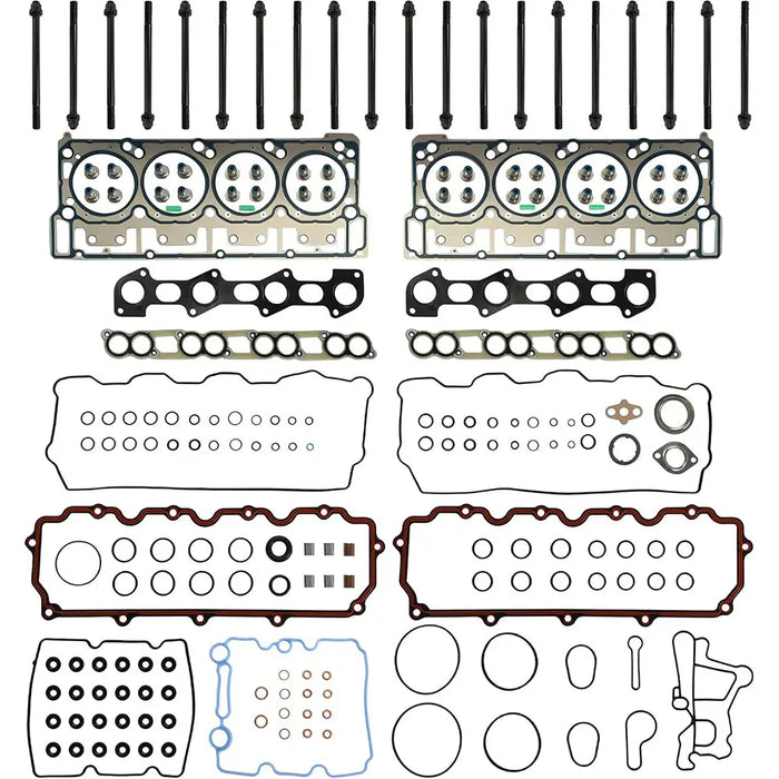 6.0L Powerstroke Diesel Full Head Gasket Kit with 18mm Head Bolts & Complete Seals