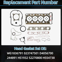 21mm Piston Con-Rods Set Head Gasket Kit Fits for Audi VW 2.0 08-17