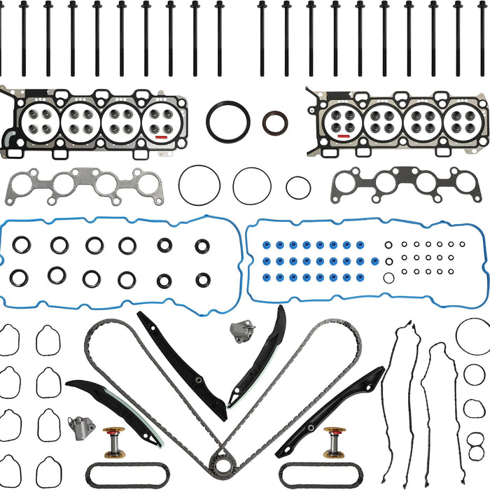 YIDEZU 5.0 Engine Full Gasket & Timing Chain Kit w/Bolts Fit Ford F-150 11-12