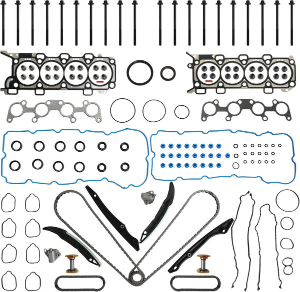 YIDEZU 5.0 Engine Full Gasket & Timing Chain Kit w/Bolts Fit Ford F-150 11-12
