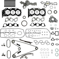 1GR-FE Engine Overhaul Rebuild Kit Head Gasket Set Timing Chain Kit W/Water Pump & Oil Pump Fit For Toyota 4Runner Tacoma Tundra FJ Cruiser 4.0L 2003-2015 DOHC 1GRFE 1610009471,13506-AD010,HS26330PT