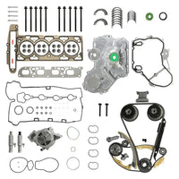 Timing Chain Kit Gasket Set w/Water Pump Oil Pump For GM 2.2 2.4L 2010-2017 | For Chevy Equinox Malibu For Buick Regal Lacrosse For GMC Terrain 2.2 2.4L 2010-2017 SKHS26517PT 9-4201S 12585226 12582069