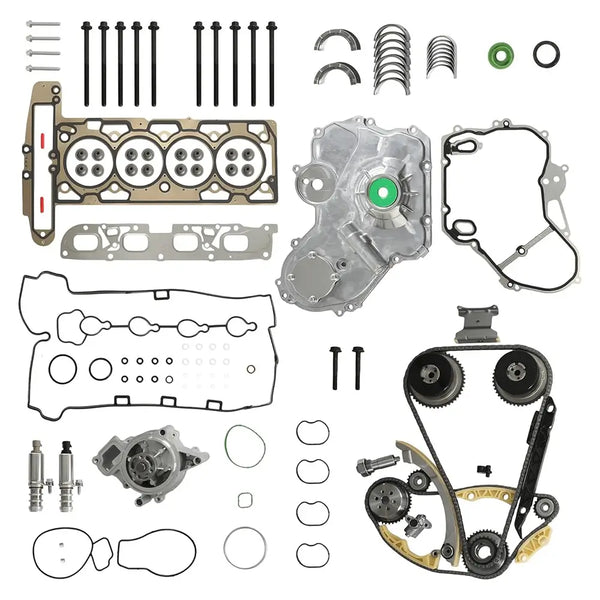 Timing Chain Kit Gasket Set w/Water Pump Oil Pump For GM 2.2 2.4L 2010-2017 | For Chevy Equinox Malibu For Buick Regal Lacrosse For GMC Terrain 2.2 2.4L 2010-2017 SKHS26517PT 9-4201S 12585226 12582069