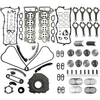 AJ133 508PS 5.0L V8 Overhaul Kit Timing Chain Piston Conrod Bearing Jaguar Land Rover