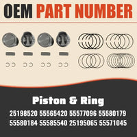 1.4L Turbo Full Rebuild Kit Piston Timing Chain Head Gasket Buick Encore Chevy Cruze