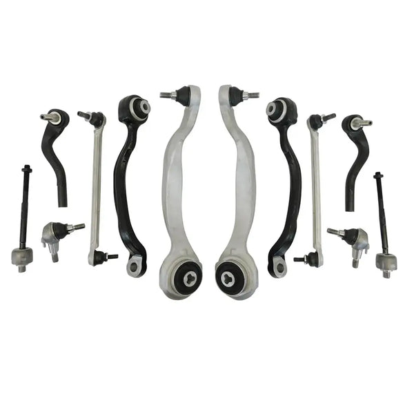 YIDEZU 12‑piece front suspension control arm kit for Mercedes‑Benz W212 E250 / E400 RWD Sedan (Built thru 10/17/13). Direct bolt‑on OEM‑spec replacement. Made of steel & aluminum, fixes clunking noise, loose steering and uneven tire wear. 3‑year manufacturer warranty. Verify VIN, build date and OE numbers before ordering.