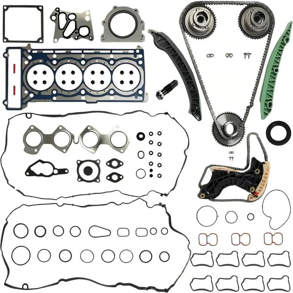 Engine Timing Chain Kit w/Camshaft VVT Sprockets & Head Gasket Set Fit For Mercedes-Benz M271 W204 C180 C200 C250 E200 E250 SLK200 SLK250 1.8L 2009-2016 2710501500 2710161520 0009931078