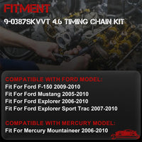 9-0387SKVVT Timing Chain Kit with VVT Sprockets Ford Mustang F150 Explorer 4.6L 3V V8