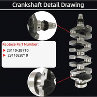 1.6T Engine Bottom-End Rebuild Kit Crankshaft Connecting Rod Bearings