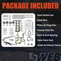 1.4L Turbo Full Rebuild Kit Piston Timing Chain Head Gasket Buick Encore Chevy Cruze
