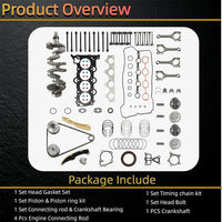 G4FD 1.6L Full Engine Rebuild Kit Crankshaft Pistons Timing Chain Hyundai Accent Veloster Kia Rio Soul