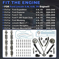 4.6L 5.4L 3V V8 Camshaft Timing Kit Fit Ford F150 Expedition Navigator
