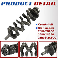 G4KJ 2.4L Theta II Full Rebuild Kit Crankshaft Pistons Timing VVT Kit Hyundai Sonata Kia Sportage