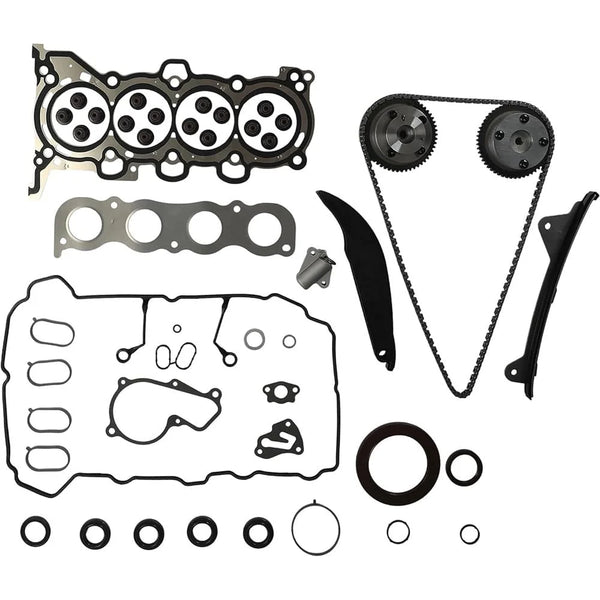 Complete G4NB 1.8L engine rebuild kit, include crankshaft, pistons rings, rod, bearing, timing chain, VVT sprocket valve. Fit Hyundai i30, Kia Forte 11‑16.