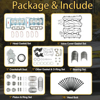 EA837 3.0 Engine Overhaul Rebuild Kit With Piston & Ring Fit For Audi A4 Q5 S5 SQ5 A5 Quattro Q7 S4 A4 A6 A7 VW Touareg V6 3.0L 2010-2017 Replace#06E103149AG 06E103483P
