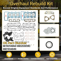 EA837 3.0 Engine Overhaul Rebuild Kit With Piston & Ring Fit For Audi A4 Q5 S5 SQ5 A5 Quattro Q7 S4 A4 A6 A7 VW Touareg V6 3.0L 2010-2017 Replace#06E103149AG 06E103483P