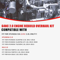 G4NC 2.0L Complete Engine Rebuild Kit