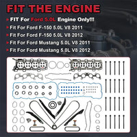 Ford 5.0L V8 Overhaul Kit Full Head Gasket Set & Complete Timing Chain Kit