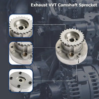 4PCS Intake ＆ Exhaust VVT Cam Phaser Timing Camshaft Sprocket Fit For Ford F150 Mustang Explorer Taurus Lincoln MKS MKX MKZ 3.5L 3.7L 2011-2019 AT4Z-6256-B AT4Z6256A AT4Z-6C525-B AT4Z6C525A