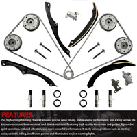3-1079S 3.5 Timing Chain Kit W/VVT Gear & VCT Solenoid Guides Tensioners | Fit For Ford F-150 Ecoboost Expedition Lincoln Navigator 3.5L V6 DOHC 2017-2024 HL3Z6306A HL3Z6B274A HL3Z6268A HL3Z6M280A