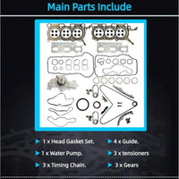 3.5L Timing Chain Kit With Water Pump & Head Gasket Set | Fit For Ford Edge Flex Fusion Taurus Taurus x Lincoln Mkx Mkz Mazda Cx-9 Sable 3.5 V6 2007-2010 HS26487PT AT6023