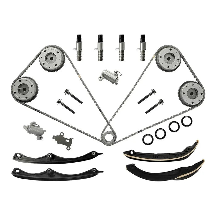3-1079S 3.5 Timing Chain Kit W/VVT Gear & VCT Solenoid Guides Tensioners | Fit For Ford F-150 Ecoboost Expedition Lincoln Navigator 3.5L V6 DOHC 2017-2024 HL3Z6306A HL3Z6B274A HL3Z6268A HL3Z6M280A