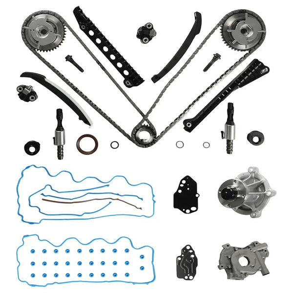 5.4 Timing Chain Kit Cam Phaser Repair Kit w/Water Oil Pump VVT Valves Fit For Ford F150 F250 F350 For Lincoln Navigator 5.4L 3V 24 Valve Triton 2004-2011 90391SBVVT 3L3E6C524FA 1L2E8501BB L53001