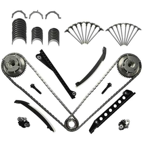 Timing Chain Kit VVT Cam Sprocket Rod & Main Bearing Valve Fit for Ford F-150 F-250 F-350 Super Duty Expedition Lincoln Mark LT Navigator 5.4L V8 3V 2004-2014,3R2Z-6A257-DA