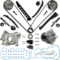 5.4 90391SBVVT Timing Chain Kit w/VVT Sprocket & Solenoid Oil & Water Pump For Ford F150 Expedition F250 F350 Super Duty For Lincoln Mark LT Navigator 5.4L V8 Triton Engine 2007-2014 3R2Z-6A257-DA