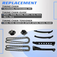 5.4 90391SBVVT Timing Chain Kit w/VVT Sprocket & Solenoid Oil & Water Pump For Ford F150 Expedition F250 F350 Super Duty For Lincoln Mark LT Navigator 5.4L V8 Triton Engine 2007-2014 3R2Z-6A257-DA