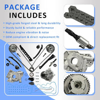 5.4 90391SBVVT Timing Chain Kit w/VVT Sprocket & Solenoid Oil & Water Pump For Ford F150 Expedition F250 F350 Super Duty For Lincoln Mark LT Navigator 5.4L V8 Triton Engine 2007-2014 3R2Z-6A257-DA